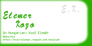 elemer kozo business card