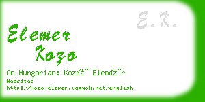 elemer kozo business card